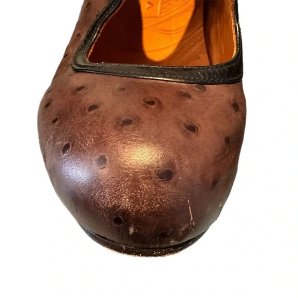 Chie Mihara Ostrich Leather Heels Made In Spain 38 1/2 8.5 Ankle Strap Dust Bag - Picture 7 of 16